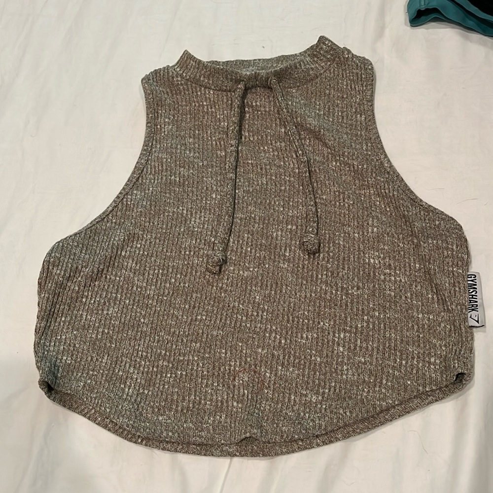 Medium sage green gymshark crop top